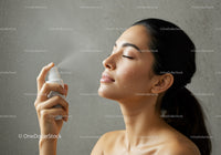 Women Applying Facial Mist for Skincare and Hydration