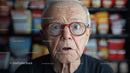 Elderly Woman with Surprised Expression and Glasses in Indoor Setting