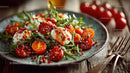 Cherry Tomato and Arugula Salad with Poached Eggs and Fresh Herbs