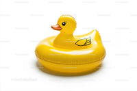 Yellow Rubber Duck in Floating Pool Toy for Summer Fun