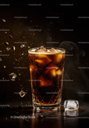 Refreshing iced cold brew coffee with ice cubes