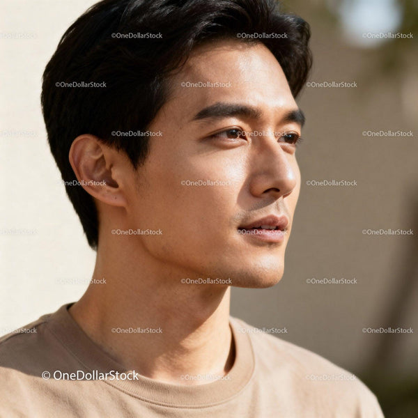 Thoughtful young man looking into the sunlight