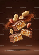 Delicious Caramel Chocolate Bars with Peanuts and Nuts