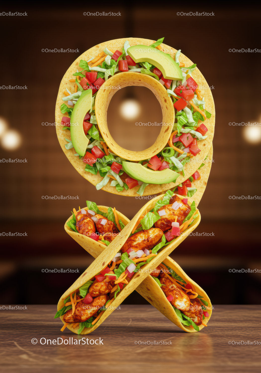 Creative Mexican Food Composition in Symbolic Form
