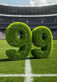 Grass Covered Number Ninety Nine on Soccer Field