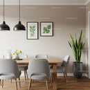 Modern Dining Room with Green Plants and Minimalist Decor
