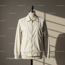 Light beige casual jacket on tailor mannequin