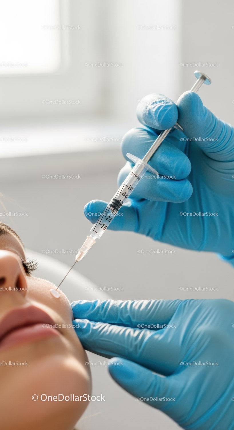 Healthcare Professional Administering Vaccine Injection to Patient in Clinic