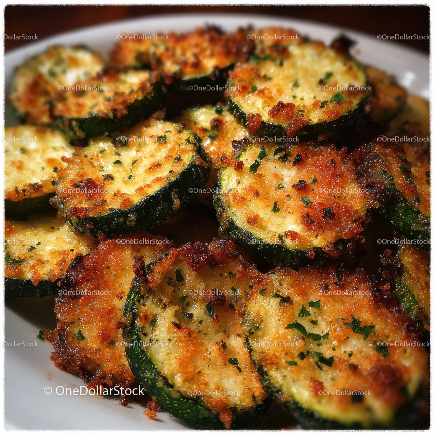 Crispy Baked Zucchini Slices with Herbs and Cheese