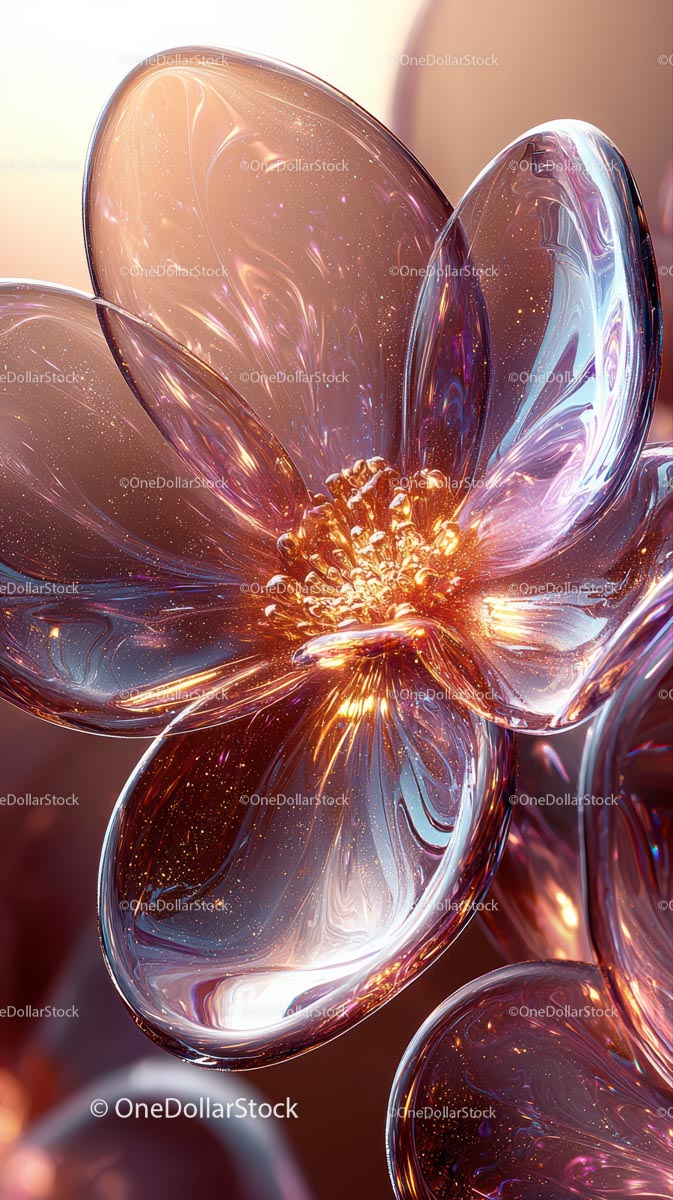 Vibrant Abstract Glass Sculpture with Light Reflections for Modern Art