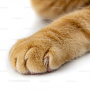 Close up of a cat paw with extended claws