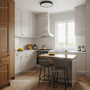 Bright Modern Kitchen with White Cabinets and Wooden Accents