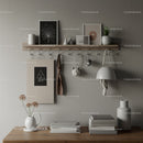 Modern Minimalist Wall Shelf with Decorative Items and Plants