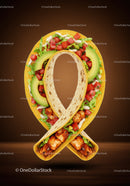 Creative Chicken Wrap Shaped as Awareness Ribbon