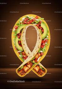 Creative Chicken Wrap Shaped as Awareness Ribbon