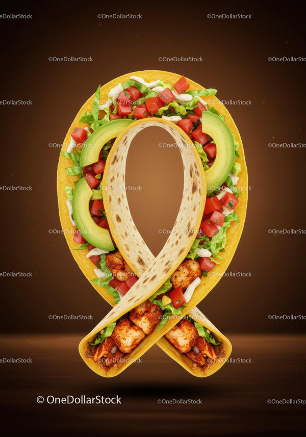 Creative Chicken Wrap Shaped as Awareness Ribbon