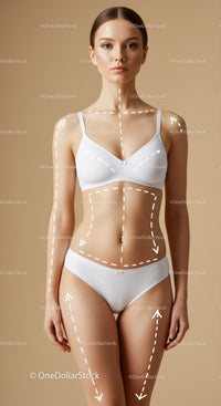 Elegant Woman in White Lingerie with Body Alignment Focus