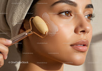 Facial Massage with Jade Roller for Glowing Skin