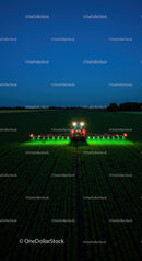 Nighttime Farming with LED Sprayer in Field
