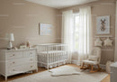 Cozy Nursery with Baby Crib and Soft Decor in Bright Room
