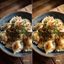 Before and after Warm Kitchen Lightroom preset edit