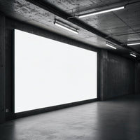 Empty Bright Billboard in Modern Concrete Interior