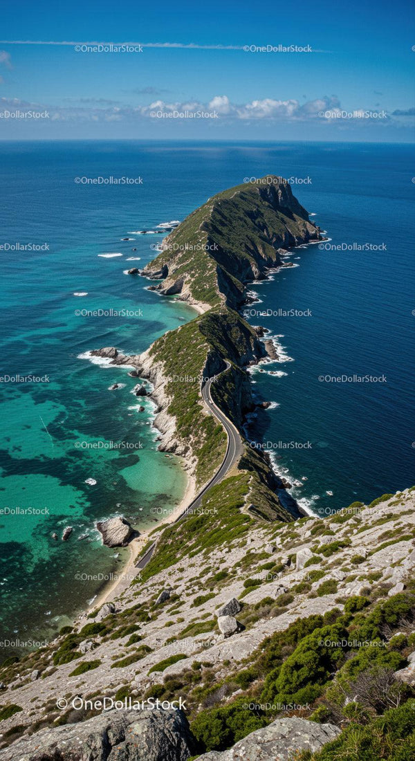 Breathtaking Coastal Cliff and Ocean View with Lush Greenery