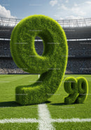 Green grassy percentage symbols on soccer field