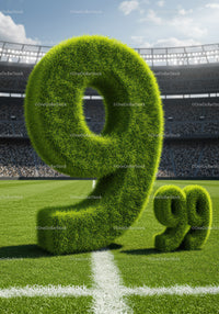 Green grassy percentage symbols on soccer field