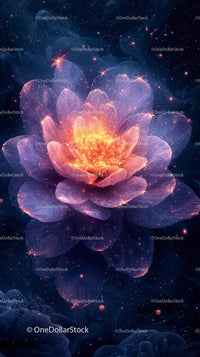 Vibrant Cosmic Flower in Space with Glowing Petals