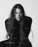 Powerful Black and White Portrait of a Woman with Wet Hair