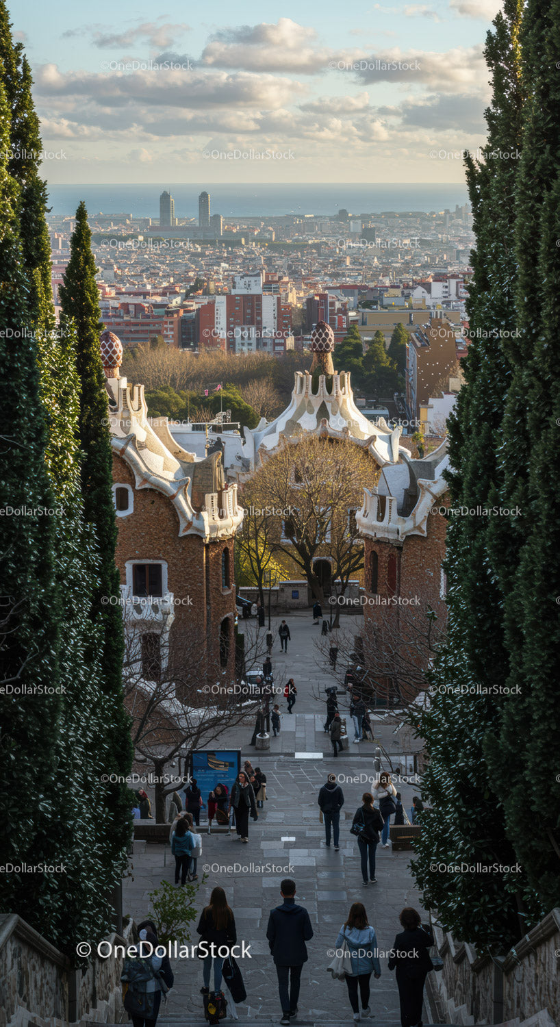 Scenic View Through Modernist Architecture Overlooking Urban Skyline