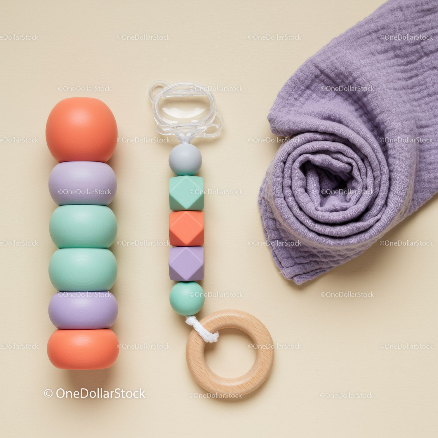 Colorful Baby Toys and Soft Swaddle Blanket Set