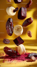 Colorful Fruit and Vegetable Mix in Vibrant Floating Composition