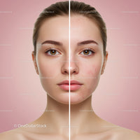 Portrait of a Young Woman with Clear Skin and Acne Prone Complexion