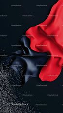 Elegant Red and Blue Silk Textures with Fluid Motion Abstract Art