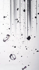 Abstract Falling Rocks and Ice with Black Fragments