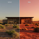 Before and after Namib LUT Pack effect
