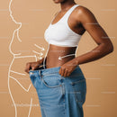Woman Slimming with Body Outline and Casual Jeans