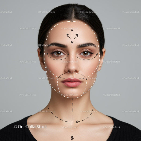 Professional Woman Face with Facial Markings and Makeup Beauty