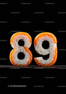 Creative sushi rolls shaped as numbers eight and nine