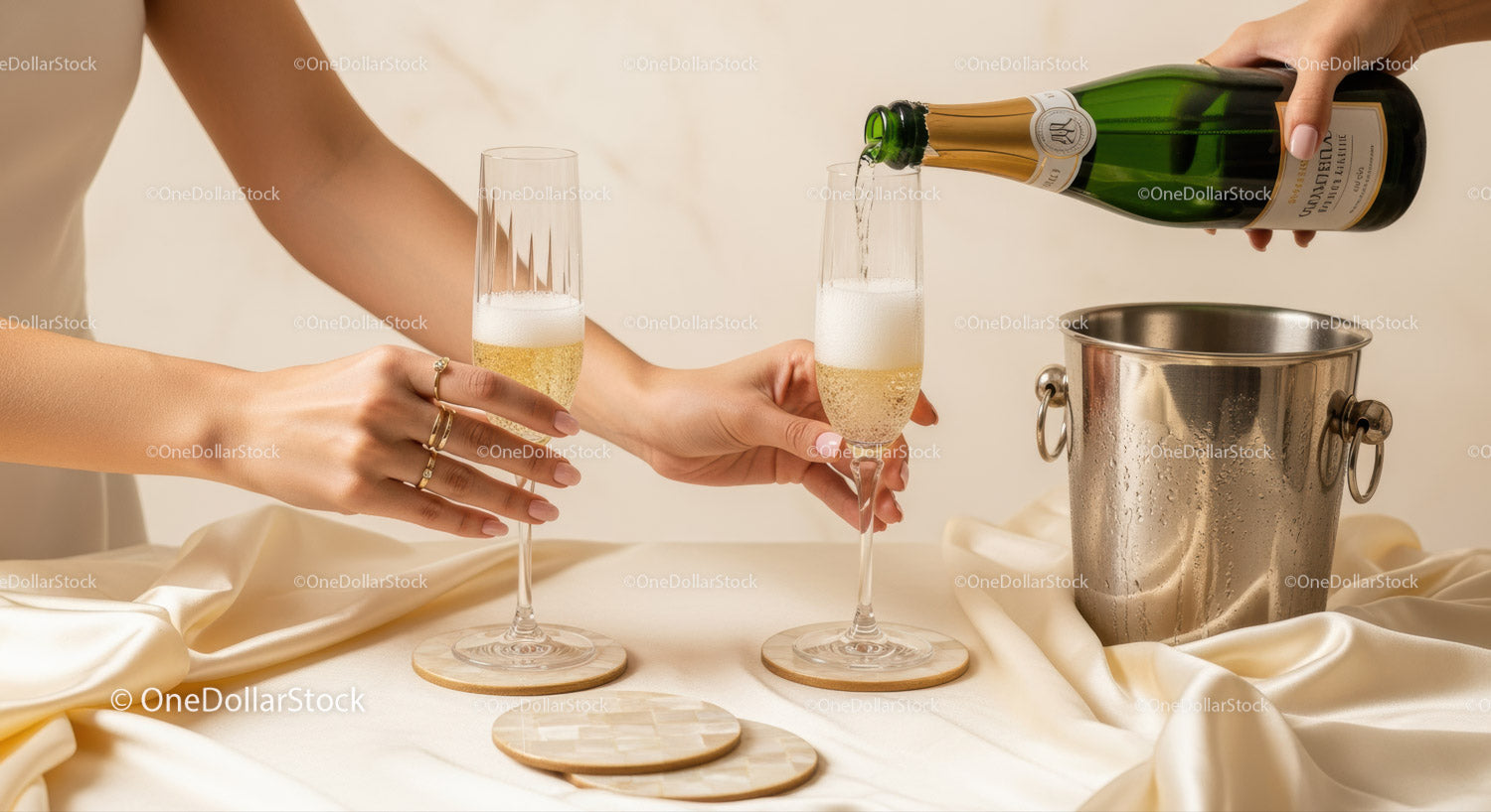 Elegancki toast szampanem w luksusowej oprawie