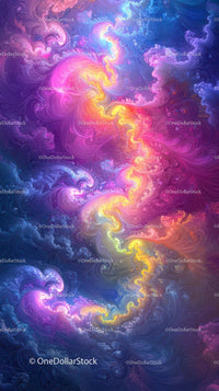 Colorful Abstract Cloudscape with Vibrant Swirling Patterns