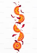 Blood Orange Slices with Hibiscus Petals on White