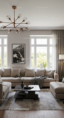 Contemporary Living Room with Beige Sofa and Elegant Decor