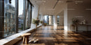 Bright Modern Interior with Large Windows and City View