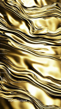 Golden Abstract Flowing Metal Background with Elegant Luxury Texture