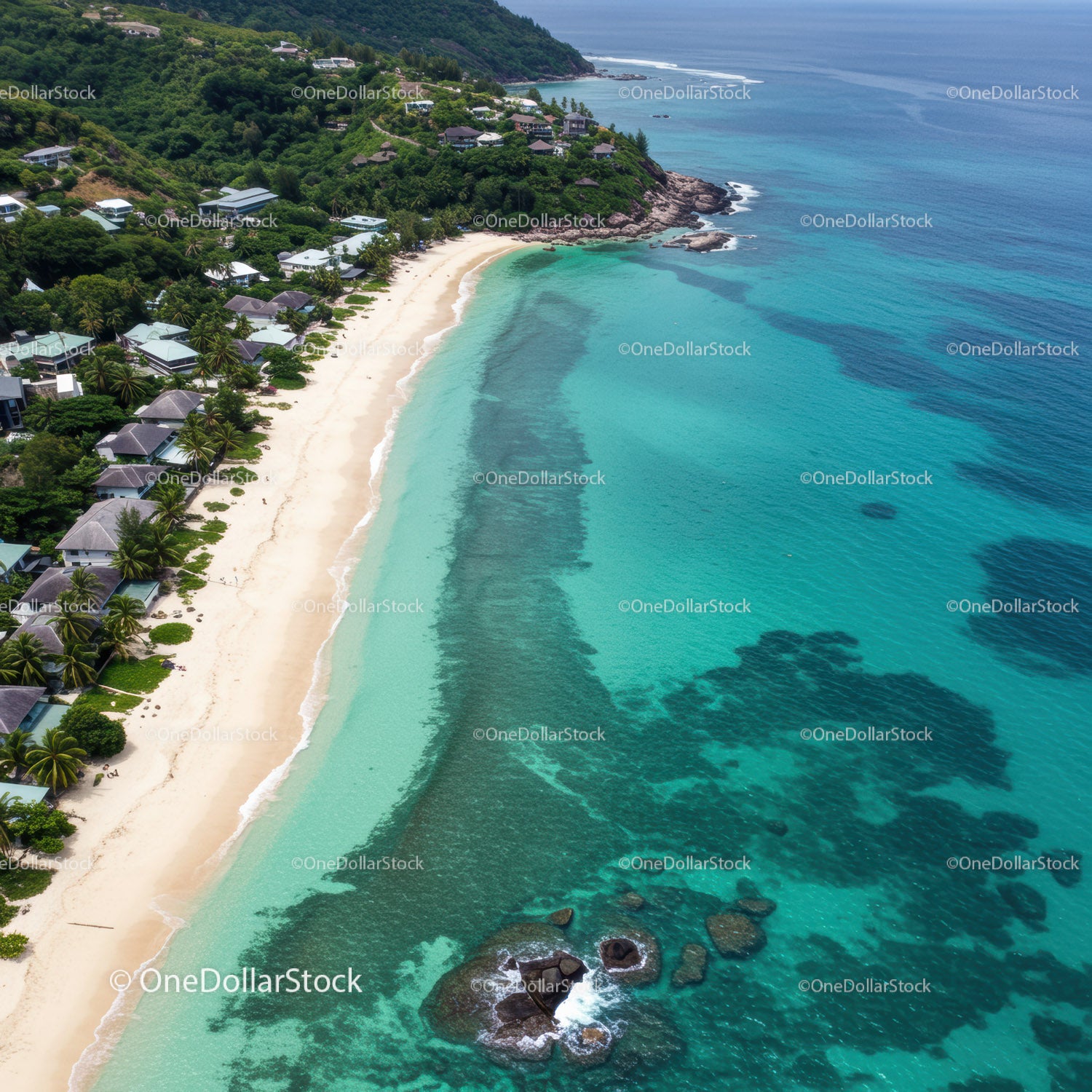 Beautiful Tropical Beach with White Sand and Crystal Clear Water