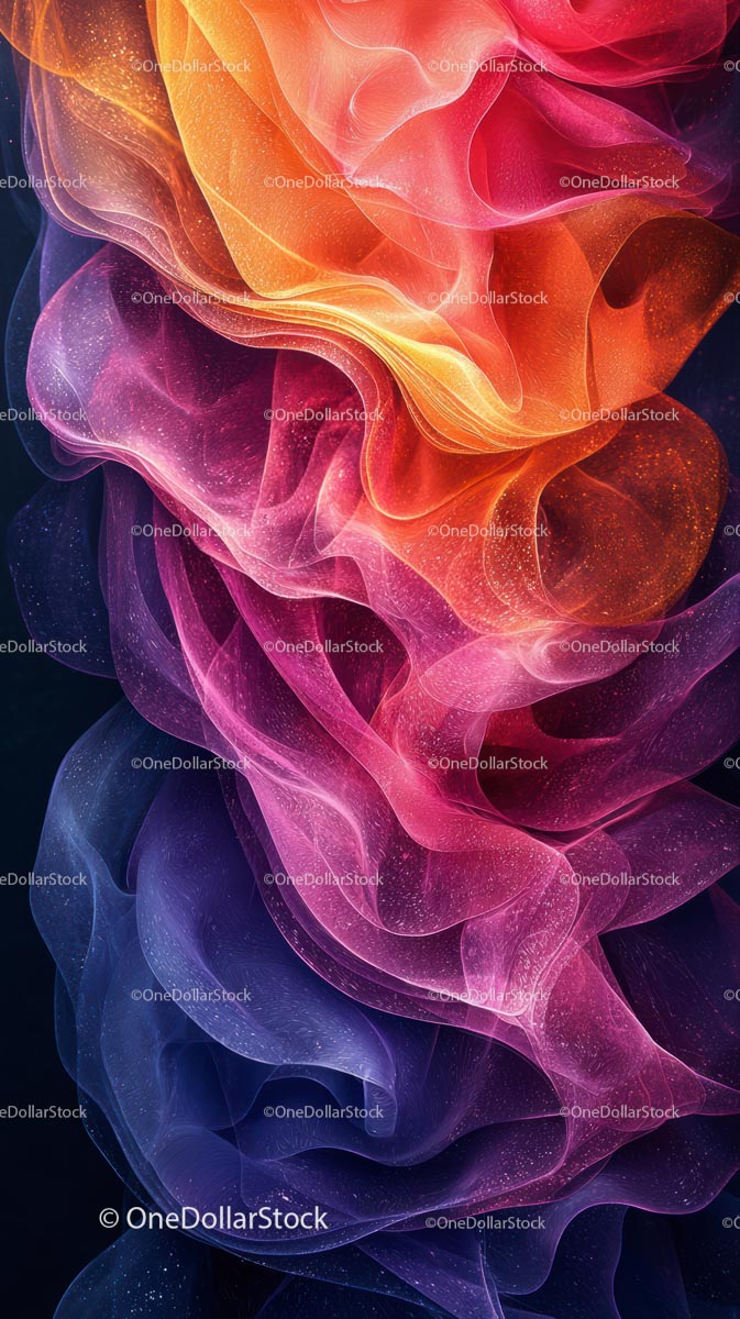 Abstract Vibrant Smoke and Fluid Art in Bright Colors