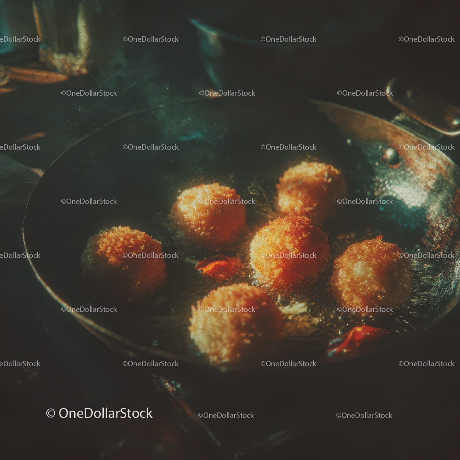 Golden Croquettes Frying in a Pan for Delicious Meal